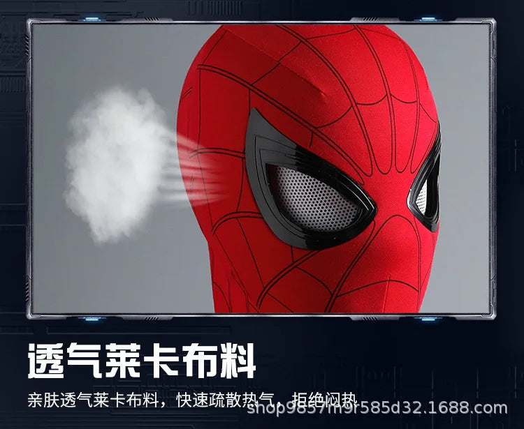 Marvel Mascara Miles Spiderman Headgear Cosplay Moving Eyes Electronic Mask Spider Man 1:1 Remote Control Toys For Adults Gift