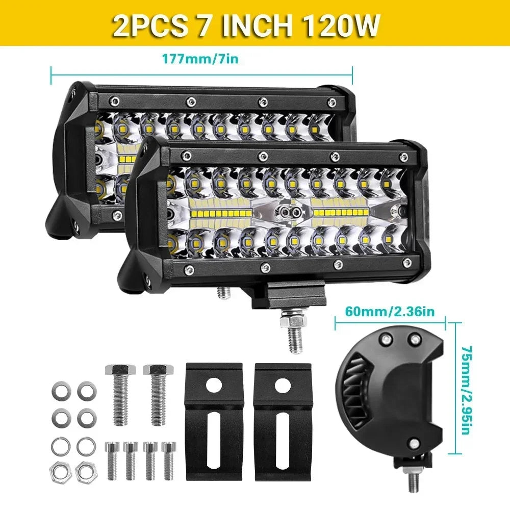 4/7/9/12/17/20 Inches Led Lightbar Vehicle 12V Work Light Bar Spotlight Boat Barra Led Driving Truck ATV SUV 4x4 Long Range