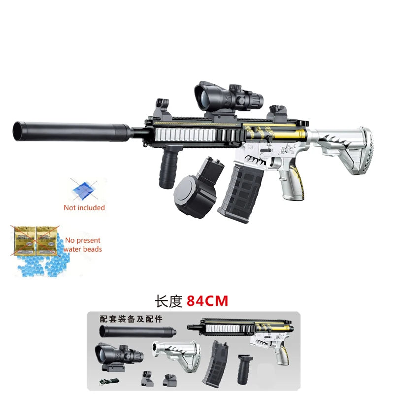 M416 Classic Manual Pull-Up Mode with Large Elastic Tempeh That Can Launch Gel Ball Toy Gun Boy Outdoor Toy Holiday Gift Christmas