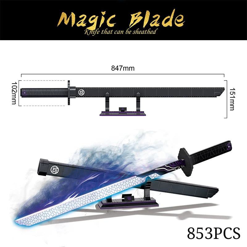 Demon Slayer OneMOC Piece Katana Luminous Sword Building Blocks Diy Model Educational Toy Assembly Weapon Toy Brick for Children