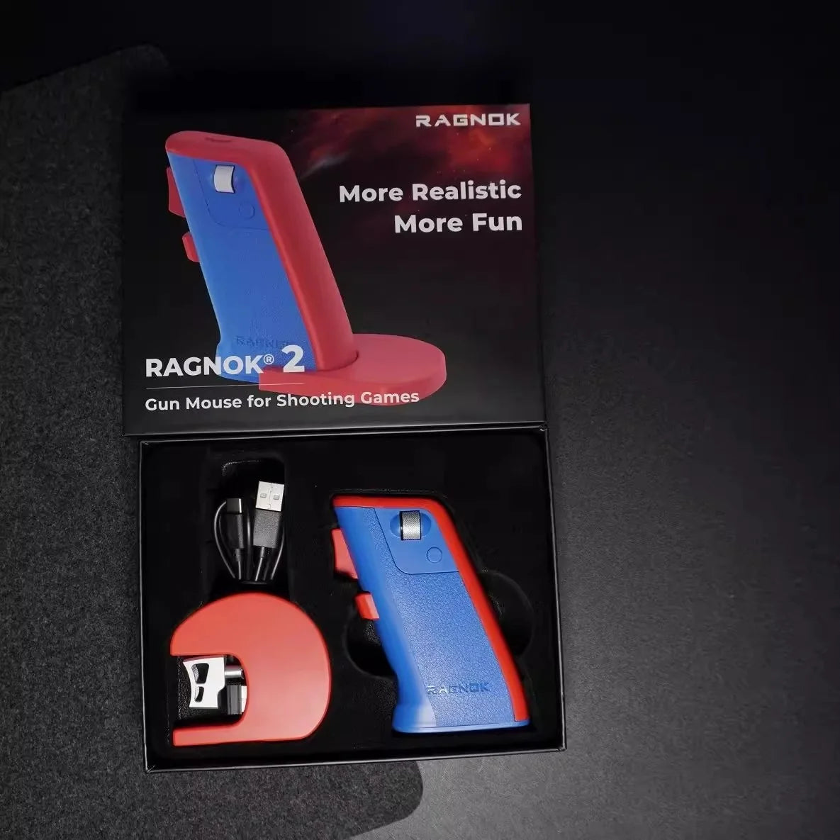 Gun Mouse For Shooting Games Custom Black White Wireless Dual-Mode Vertical Gaming Mouse Born For Fps