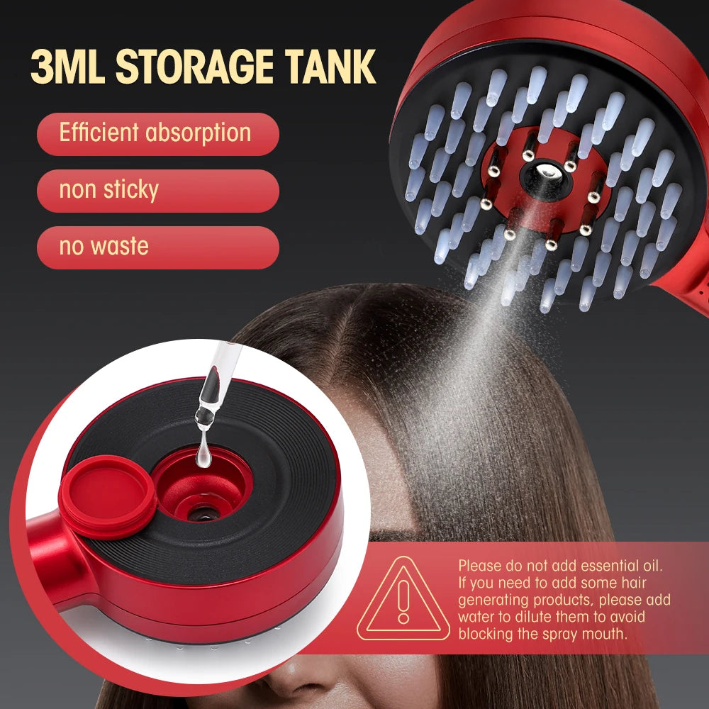 3 Modes Electric Massage Comb Portable Red Light Laser Comb for Hair Follicle Hair Follicles On The Head Essence Oil Applicator