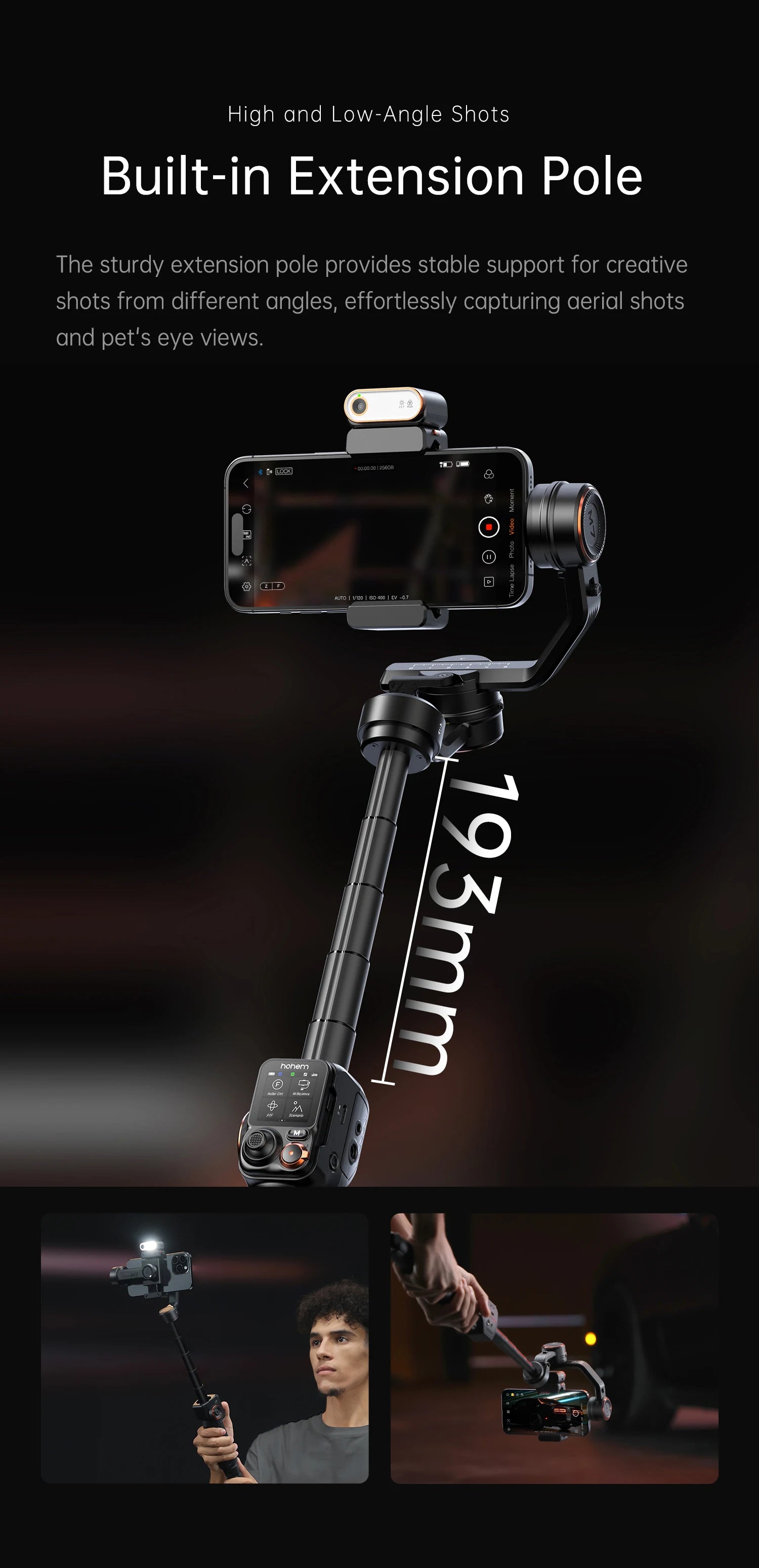 Hohem iSteady  M6 3-Axis Handheld Stabilizer hohem m7 Gimbal for Smartphone w Magnetic Fill Light Face Tracking pk weebill m7