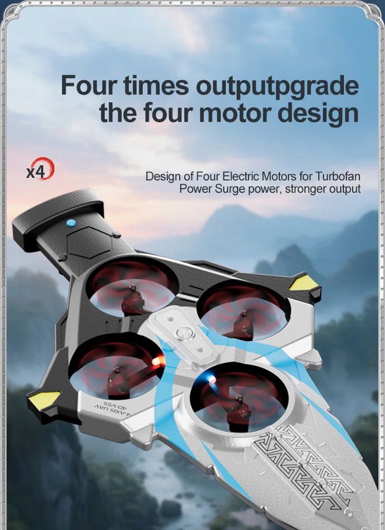 4DRC New V55 Remote Controlled Flying Sword Toy Drone Model 2.4G RC Quadcopter with Light Sword Stunt Glider Airplane Kids Toys