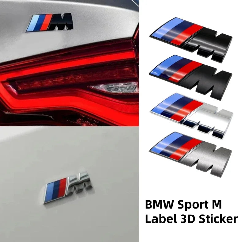 BMW M Tri-Color Emblem Badge for 1/3/5/7 Series X1 X3 X5 X6 Waterproof Fender & Trunk 3D Logo Sticker M Sport Car Accessories