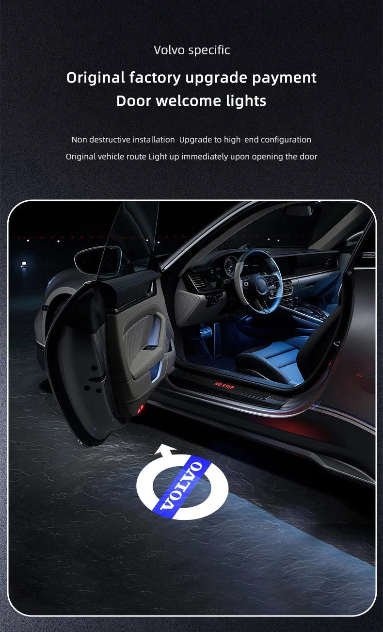 2Pcs Car Led Door Welcome Light Projector Ghost Shadow Lamp For Volvo S90 XC40 XC90 XC60 S60 V90 V60 2025 Polestar Accessories