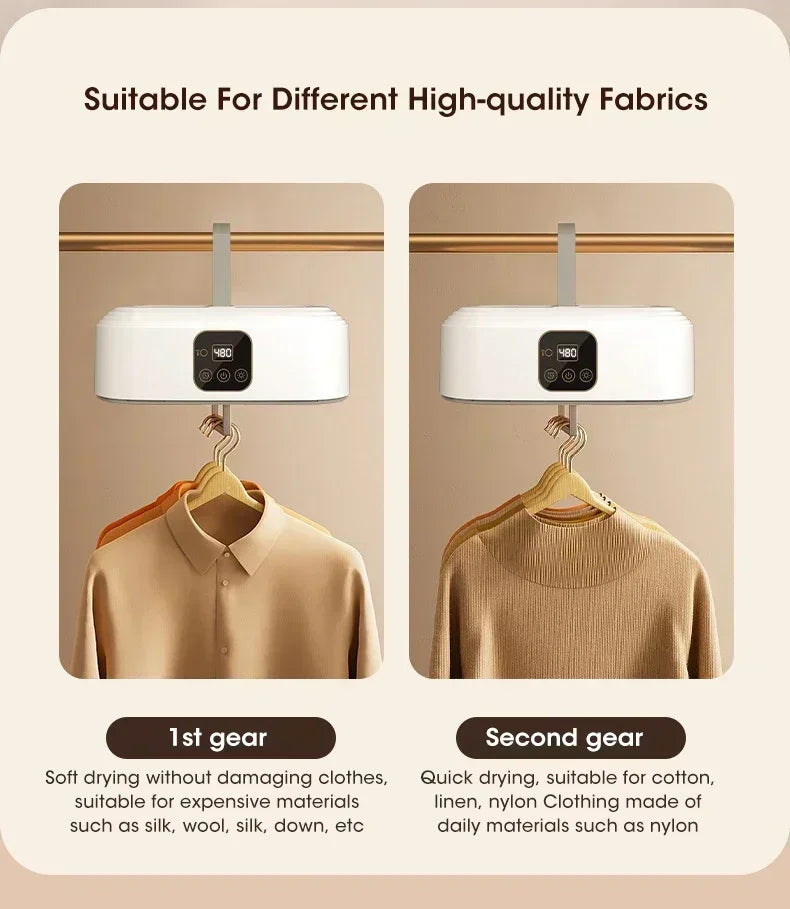 Mini Portable Dryer Foldable Electric Dryer Intelligent Timed Fast Drying Household Cabinet with Drying Bag Compact Travel Style