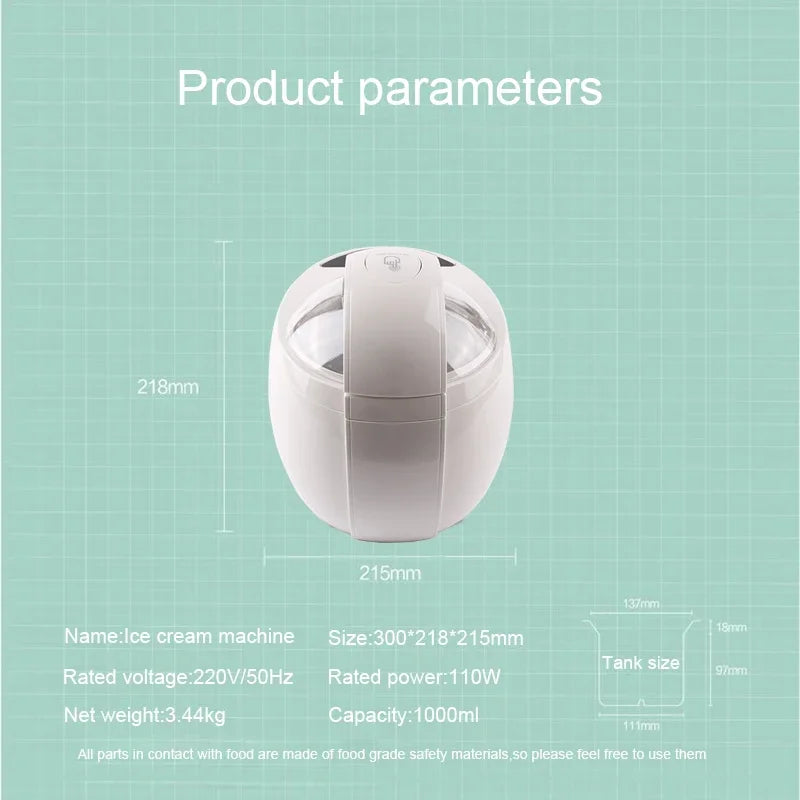 Automatic DIY Milkshake Ice Cream Maker Built-in Freezer Intelligent Soft Hard Fruit Yogurt Desstert Sorbet Gelato Machine EU US