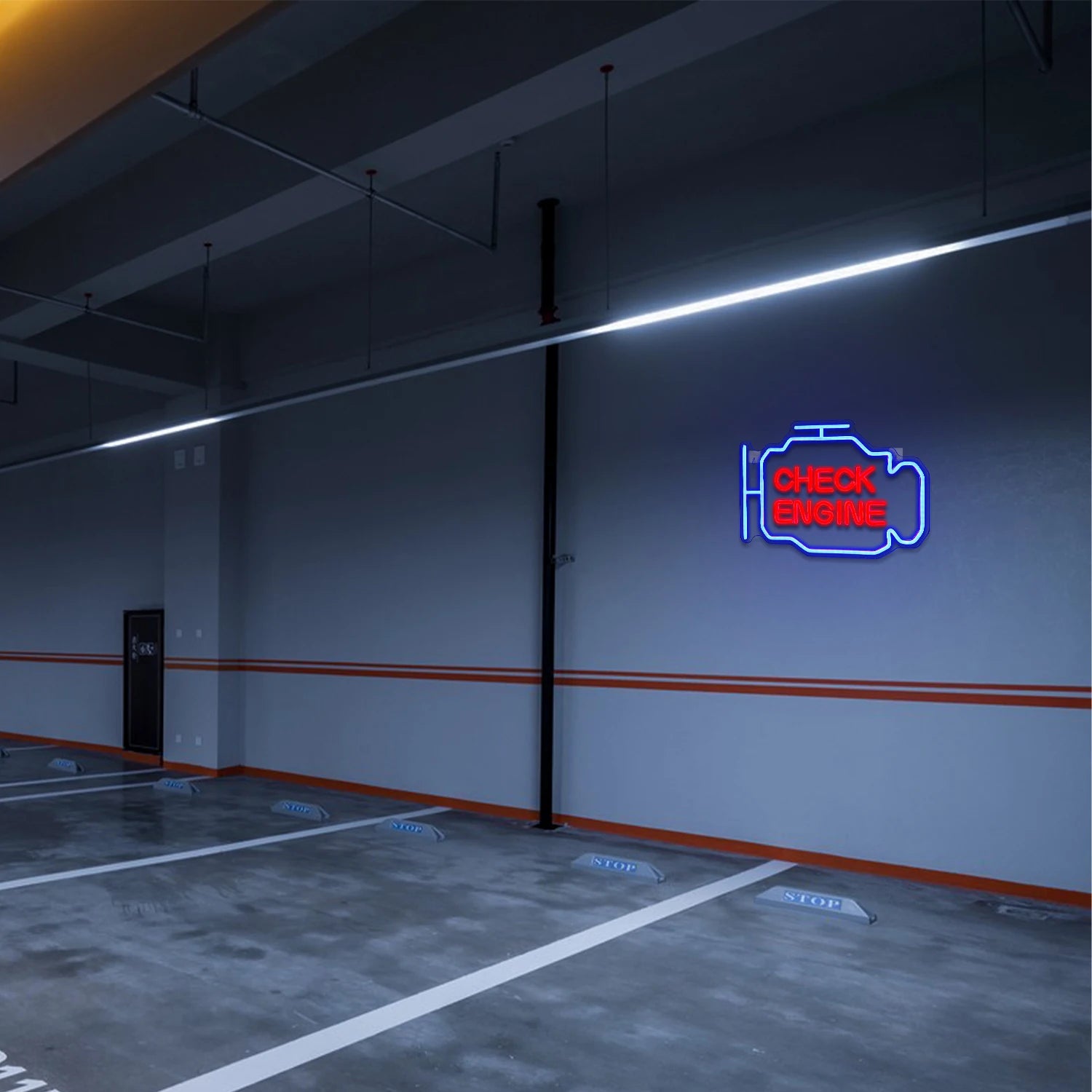 Check Engine Neon Sign Led Light Auto Room Garage Repair Shop Wall Decor Bar Party Club Luminous Atmosphere Lamp USB Power