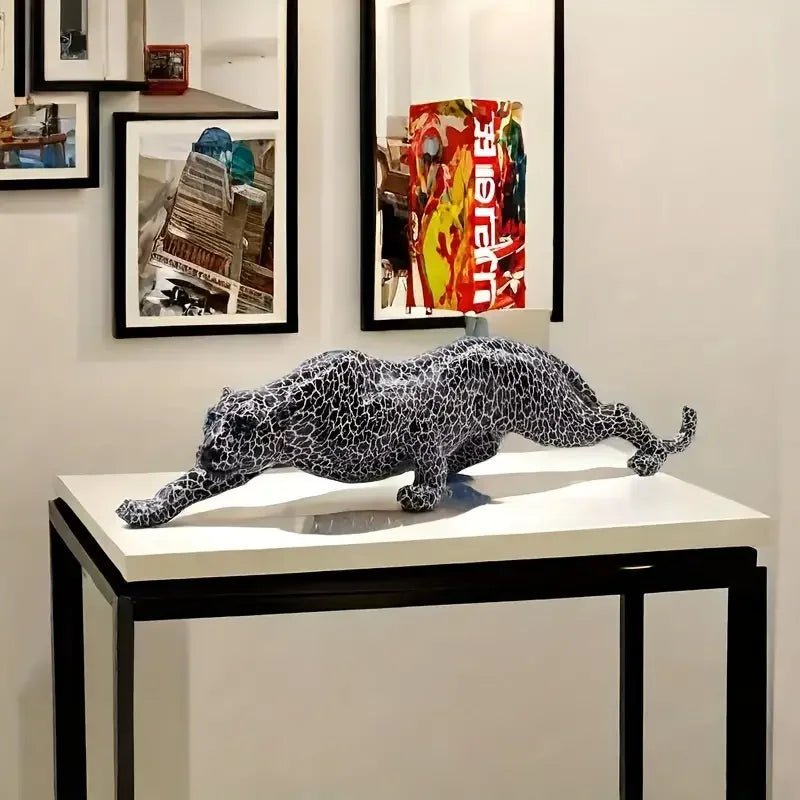 Resin Cheetah Fiugrine Modern Creative Leopard Decorative Sculpture Panther Statue Home Bar Living Room Study Room Decor Gift