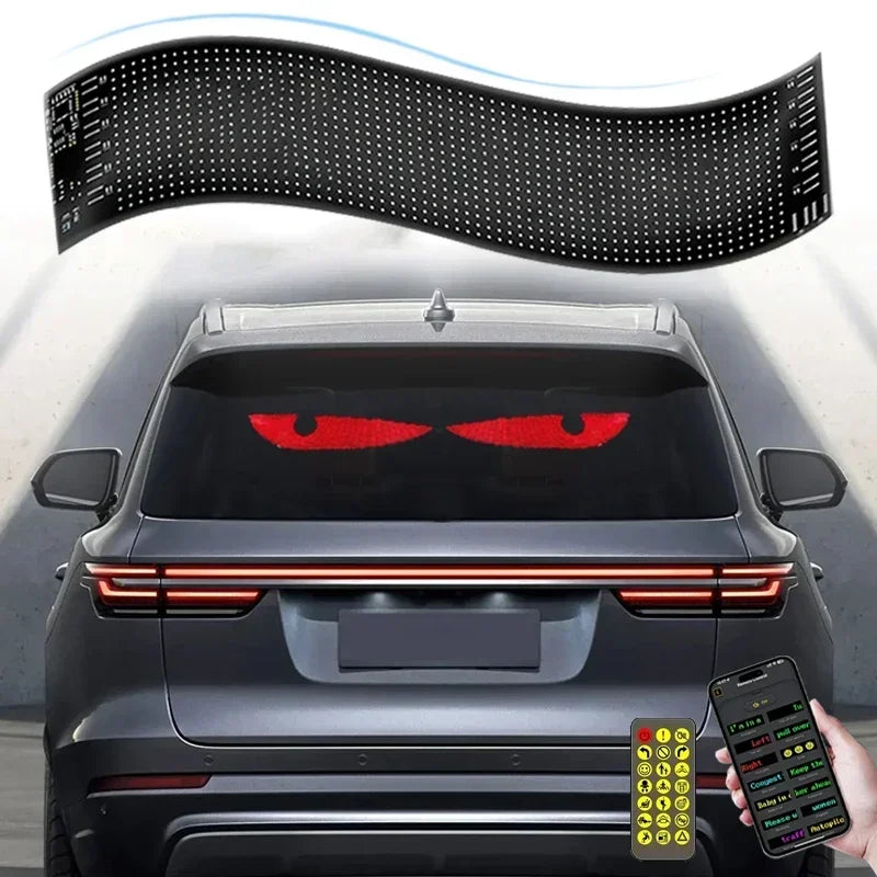 Car LED Matrix Pixel Panel DIY RGB Lighting Graffiti Scrolling Text Board Windshield Advertising Screen Bluetooth APP Control