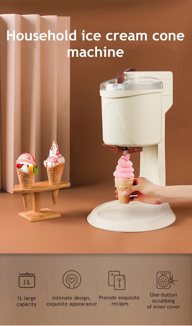 Ice Cream Machine Manual Automatic Bench Top Simple Operation Large Capacity Mini Soft Ice Cream Machine For Home DI
