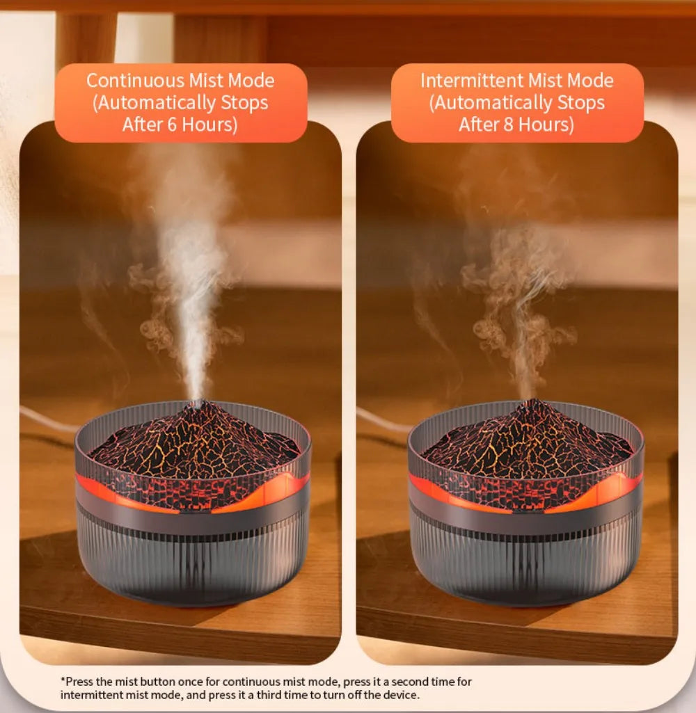 Volcano Air Humidifier Snow Mountain Essential Oils Diffuser Large Capacity Water Tank USB Aroma Diffuser Colorful Night Lights