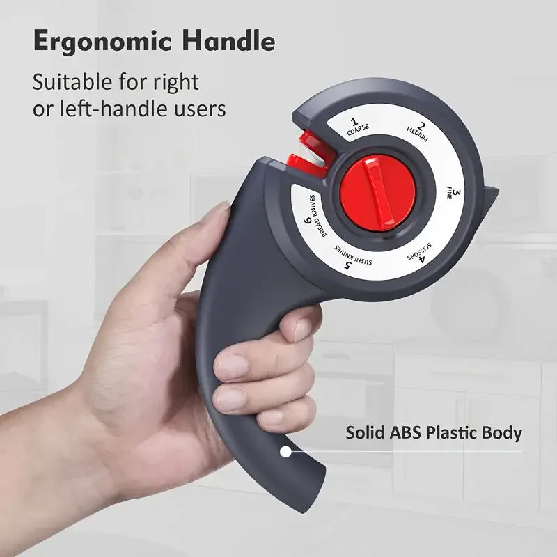 6-in-1 Multi-Function Manual Knife Sharpener Multi-Speed Adjustment Suitable for Kitchen Knives and Scissors Multi-Function Manu