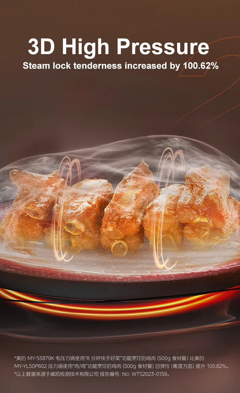 Midea Electric Pressure Cooker 5L Fast Cooking IH Rice Cooker Double Liner Multifunctional 220V Household Kitchen Appliances