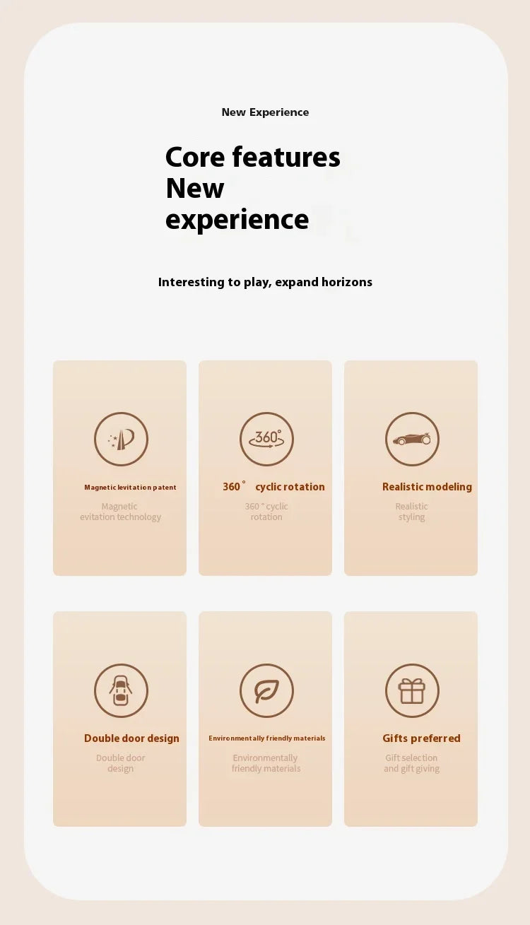 Magnetic Levitating Car with Metal Base, 360° Free Rotation, Home Office Docoration, Unique Business Gift, Creative Gift