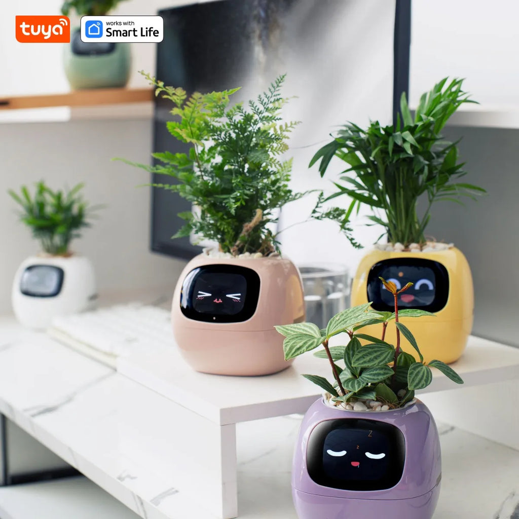 Ivy Tuya Smart Planter,Endless Fun Over 49 Rich Expressions,7 smart sensors,AI Chips Make Raising Plants Easy and Fun