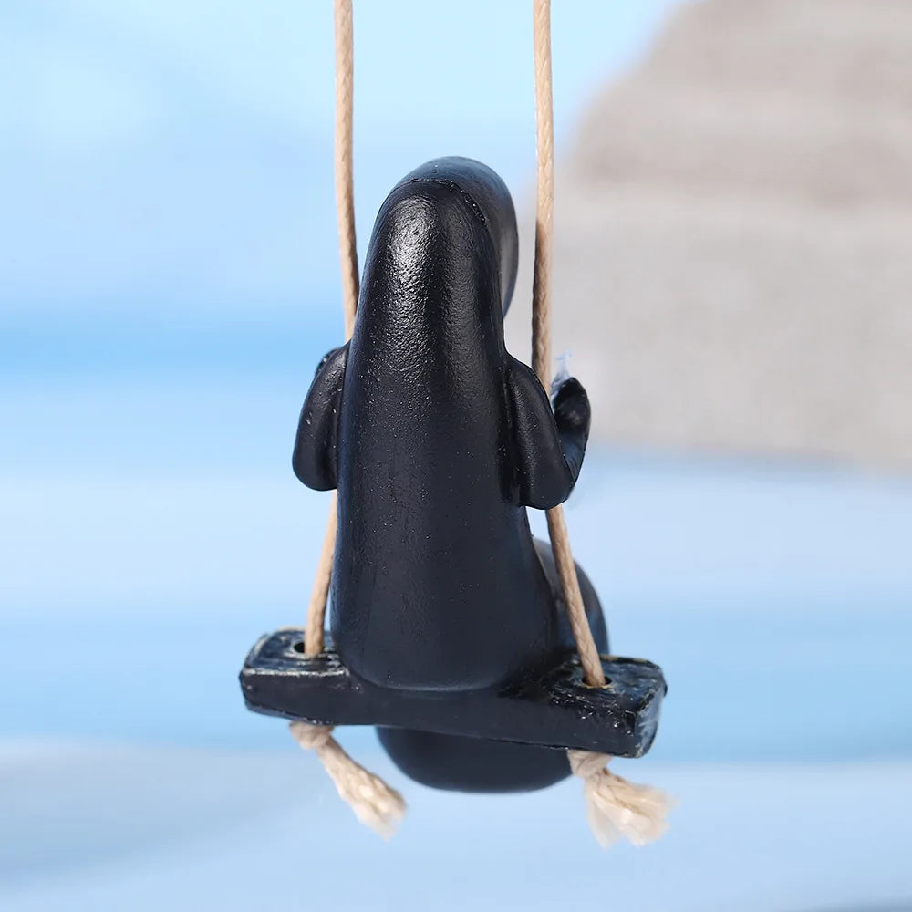 Spirited Away No-Face Swinging Car Charm Hanging Ornament Rearview Mirror Decoration Anime Themed Car Accessory