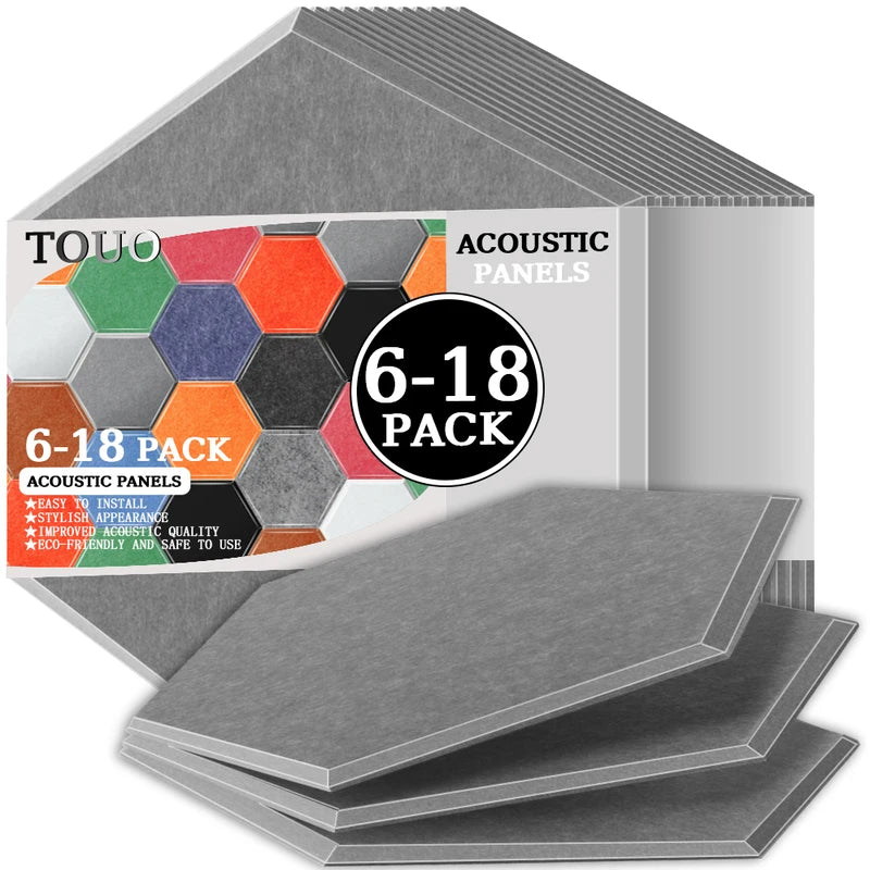 TOUO Sound Absorbing Panel 6 Pcs High-Density Material Home Accessories Noise Insulation For Walls Drum Room Acoustic Treatment