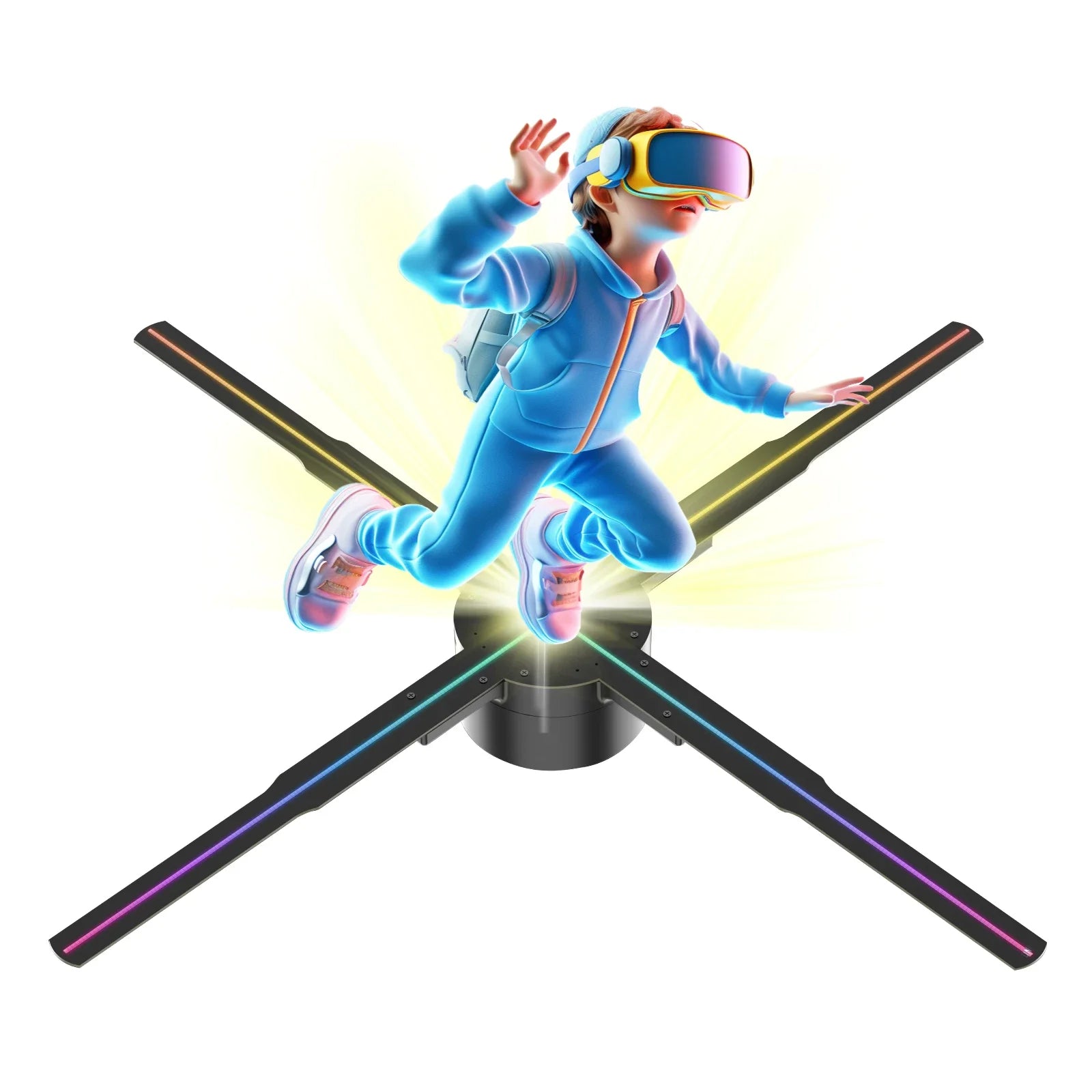 3D Hologram Fan LED Illuminated Sign Holiday Advertising Lights WIFI Remote Control Display Image Video Hologram Projecter
