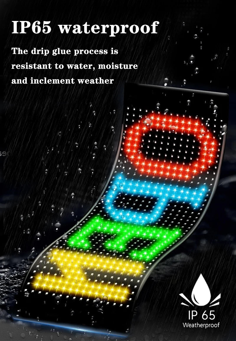 Car LED Matrix Pixel Panel DIY RGB Lighting Graffiti Scrolling Text Board Windshield Advertising Screen Bluetooth APP Control