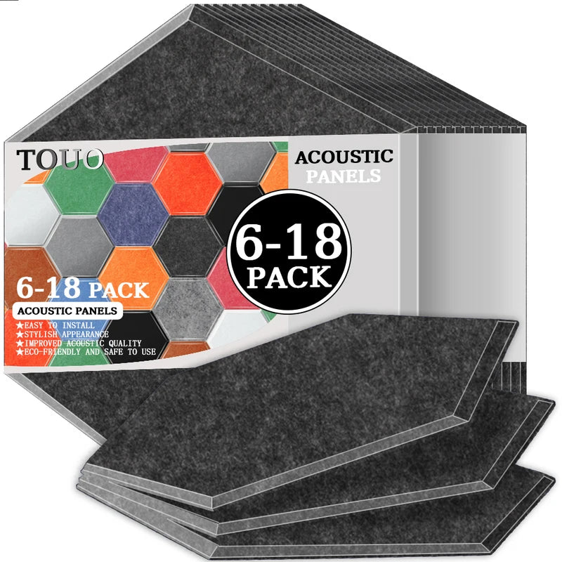 TOUO Sound Absorbing Panel 6 Pcs High-Density Material Home Accessories Noise Insulation For Walls Drum Room Acoustic Treatment