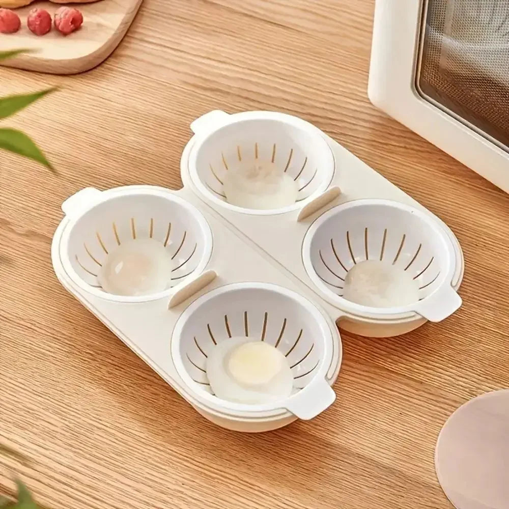 1pc Microwave Eggs Poacher,Double-Cup Egg Boiler,Kitchen Gadget, Hot Spring Egg Mold ,Cooking Tools,Clear Water Lotus Egg Maker