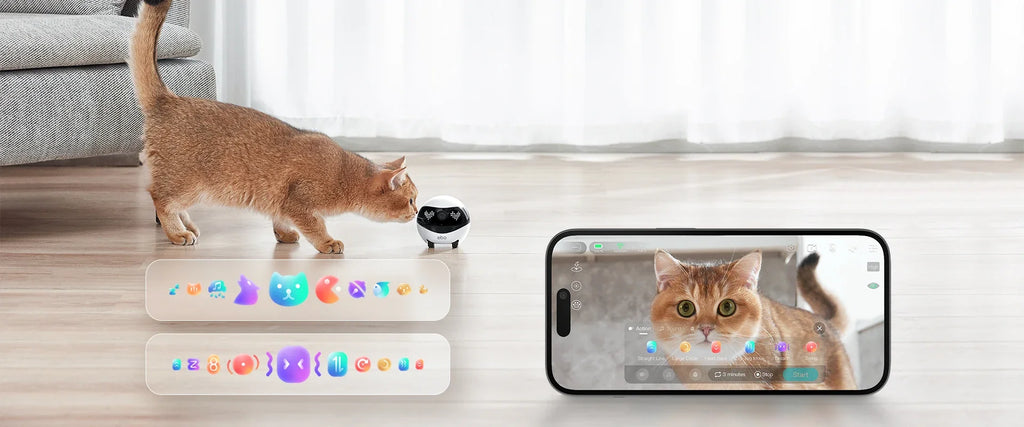Enabot EBO AIR 2 Companion Robot 2K Home Security Pet Camera Night Vison Wireless APP Remote Control for Dog Cat Baby App Contro