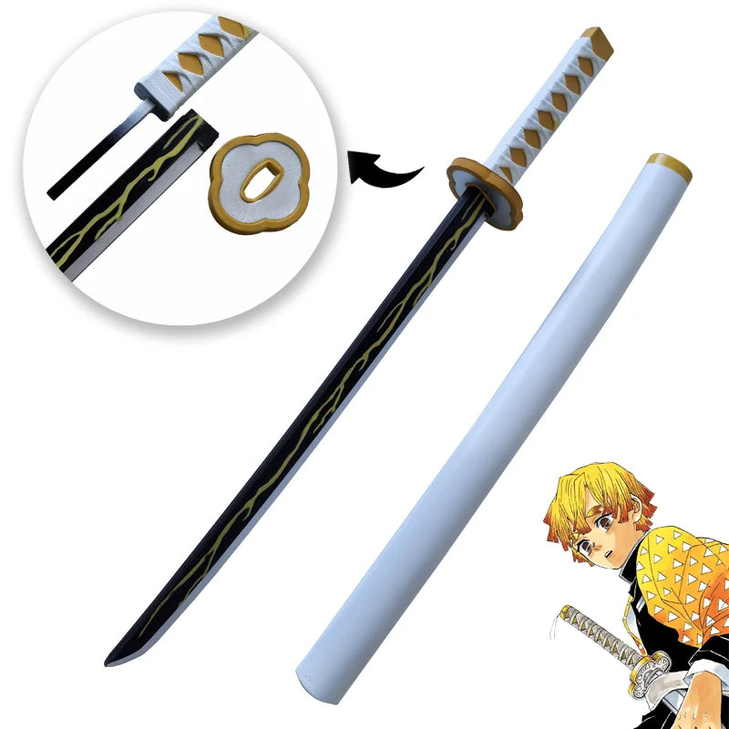Demon Slayer Katana Original Assembled Anime Sword Cosplay Props Orange  Tomioka Giyuu Kamado Tanjirou  Swords 72cm