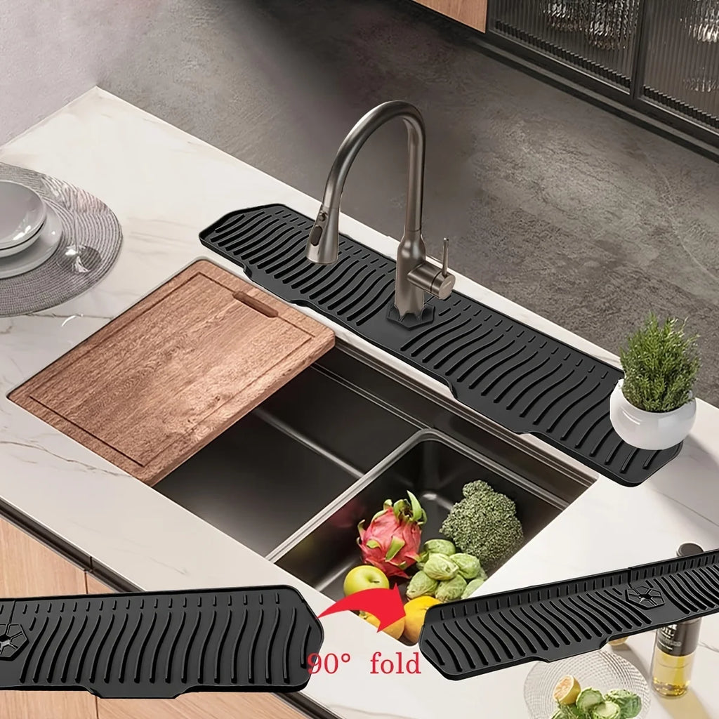 24.01/29.92 Inch Kitchen Long Silicone Sink Faucet Mat Splash Guard for Absorbent Sink Countertop Protectors Mat Kitchen Gadgets