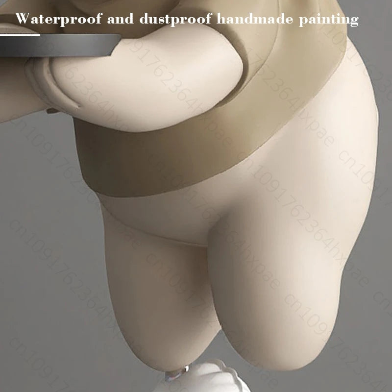 Large Floor Art Statue Home Decor Standing Ornaments Bear Sculpture with Tray Cartoon Bear Figurine for Living Room Stylish
