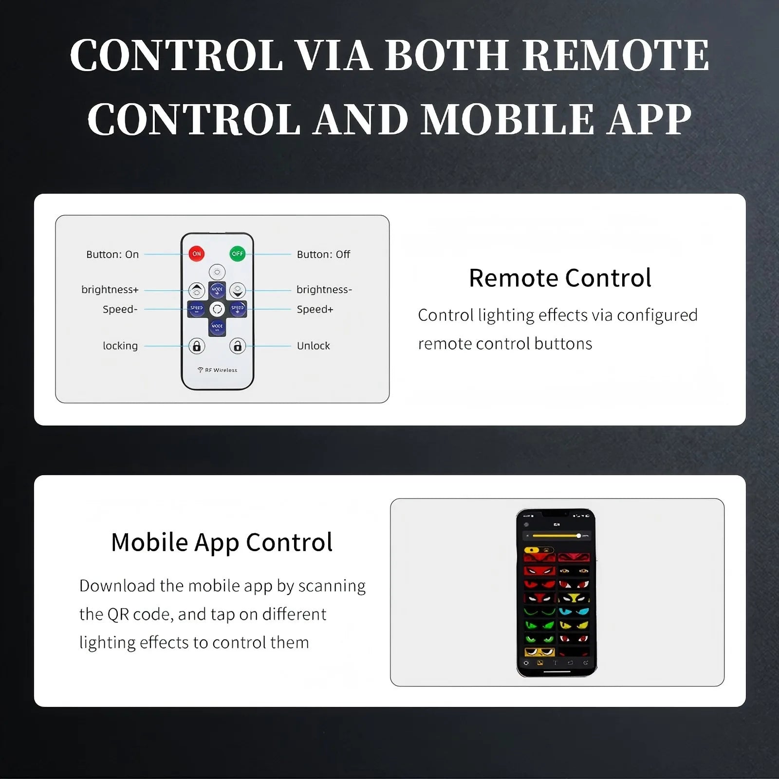 Truck Car Devil Eye LED Matrix Pixel Panel Light APP Remote Control Soft Foldable Lighting Scrolling For Board Windshield 12/24V