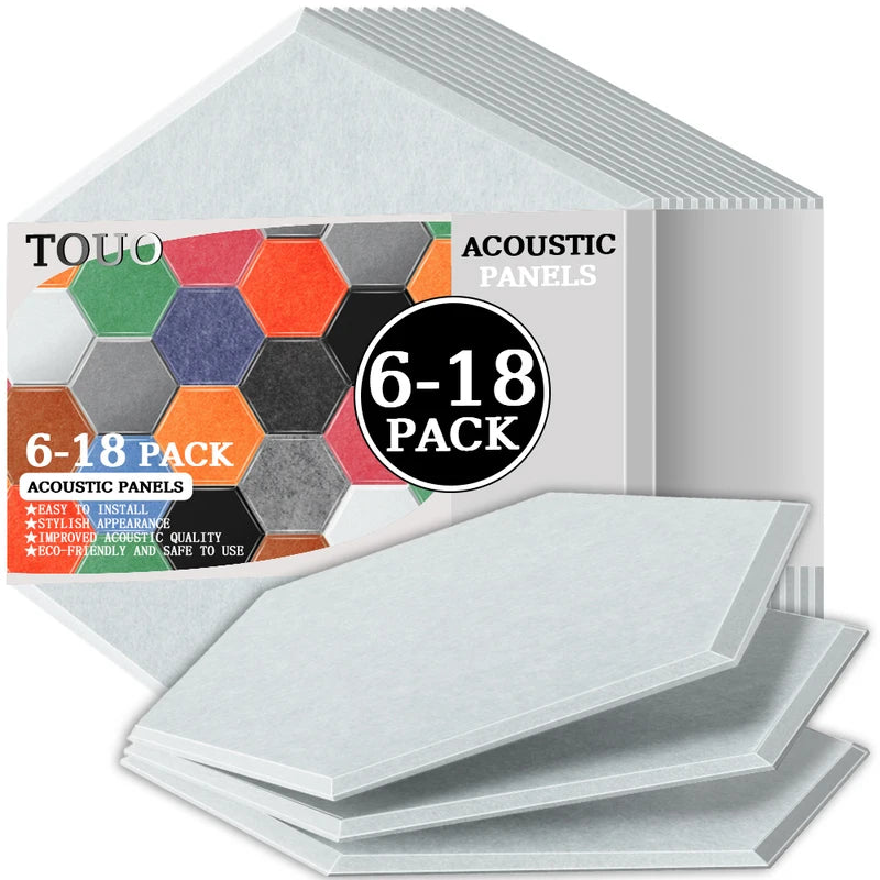 TOUO Sound Absorbing Panel 6 Pcs High-Density Material Home Accessories Noise Insulation For Walls Drum Room Acoustic Treatment