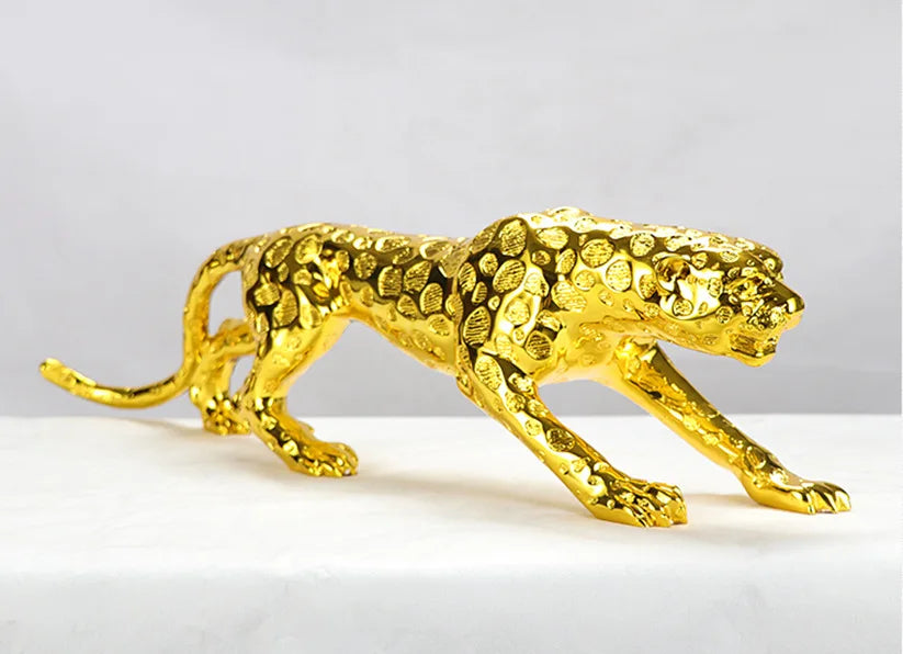 Fortune Leopard Statue Large Animal Sculpture Resin Craft Home Office Decor Living Room TV Cabinet Wealth Symbol Gift