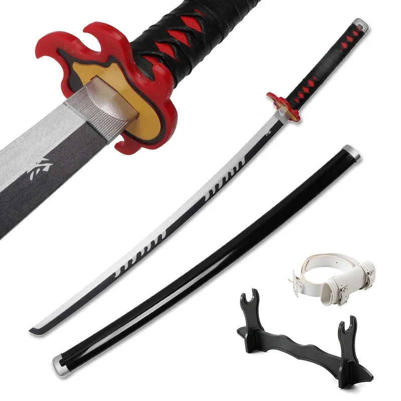 Demon Slayer Katana 104cm Giyuu Blue Role-playing Weapons Props with Sword Holder and Belt 1: 1 Replica  Japanese Samurai Sword