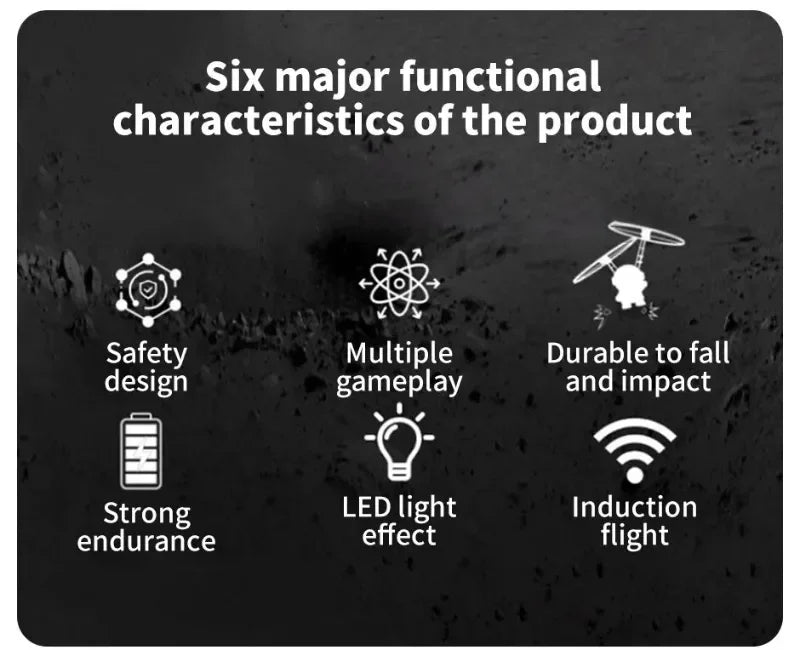 Levitating Luminous Flying Robot Astronaut Toy Aircraft Hand-Controlled Drone Interactive with Lights Outdoor Toys for Kids Gift