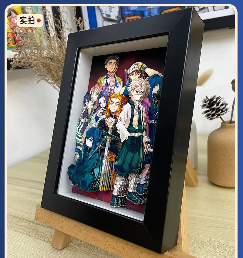 Demon Slayer Infinity Castle Nine Hashira HD 3D Paper Art Tanjiro - Handmade Character Desktop photo frame, Anime Gift for Fans