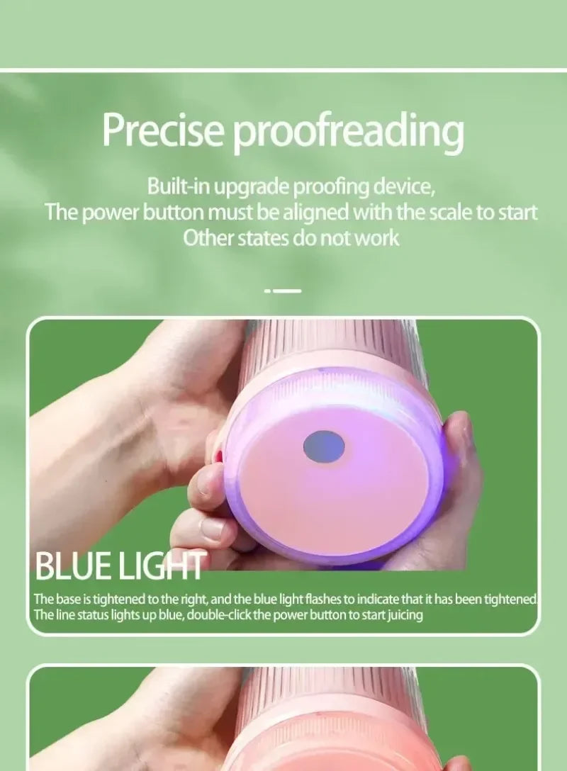 Mini Juice Blender Portable Electric Juicer Bottle 6 Blades Shake Orange Lemon USB Charging Fruit Mixer Fresh Squeezer Machine