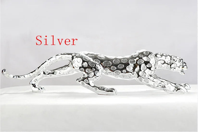 Fortune Leopard Statue Large Animal Sculpture Resin Craft Home Office Decor Living Room TV Cabinet Wealth Symbol Gift