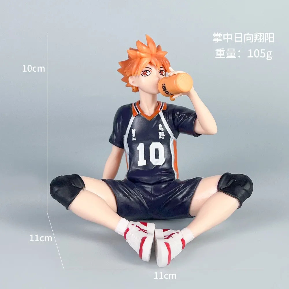 Anime Haikyuu Volleyball Character Statue Hinata Kageyama Mini Collectible Model PC Case Ornament Gift