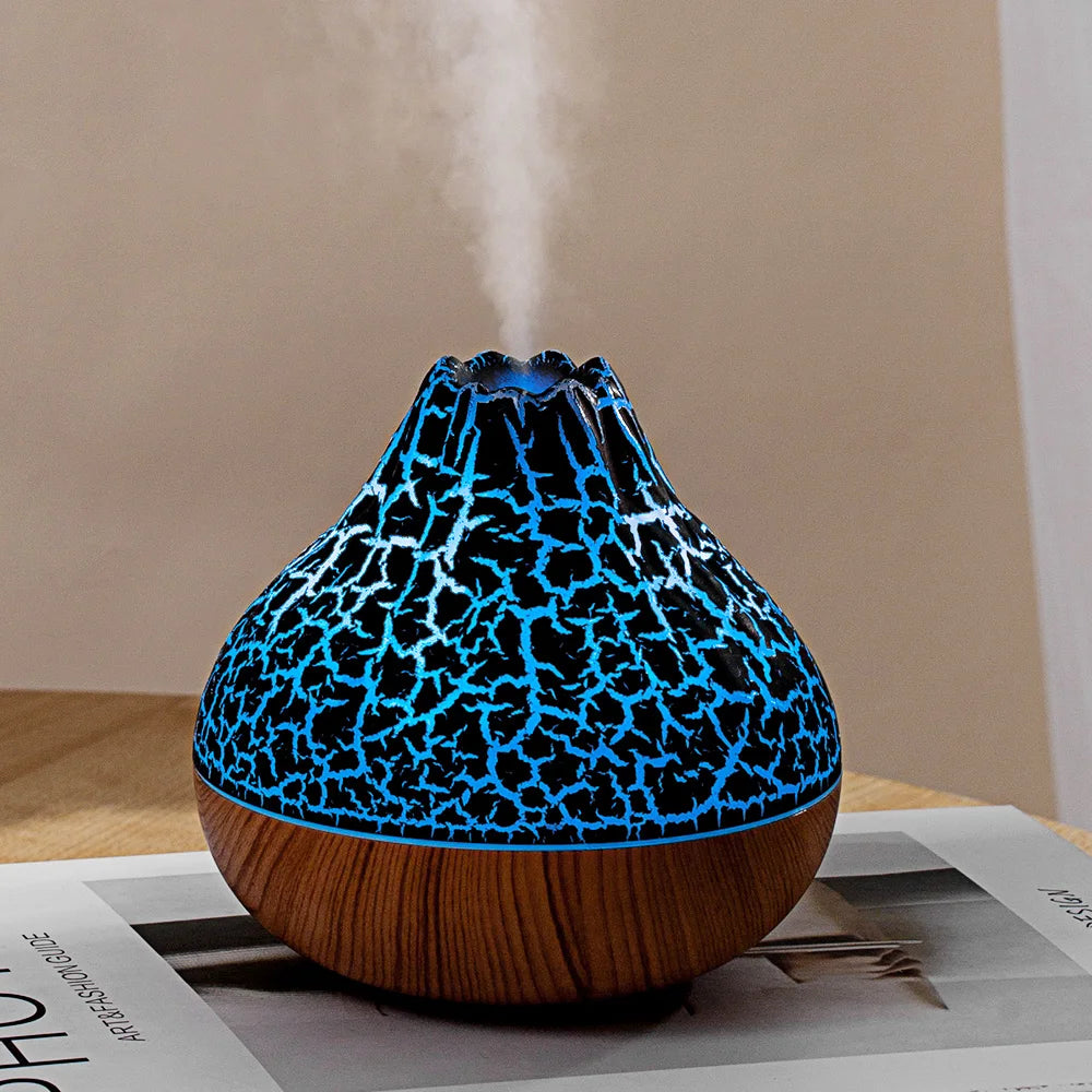 Volcano Air Humidifier Snow Mountain Essential Oils Diffuser Large Capacity Water Tank USB Aroma Diffuser Colorful Night Lights