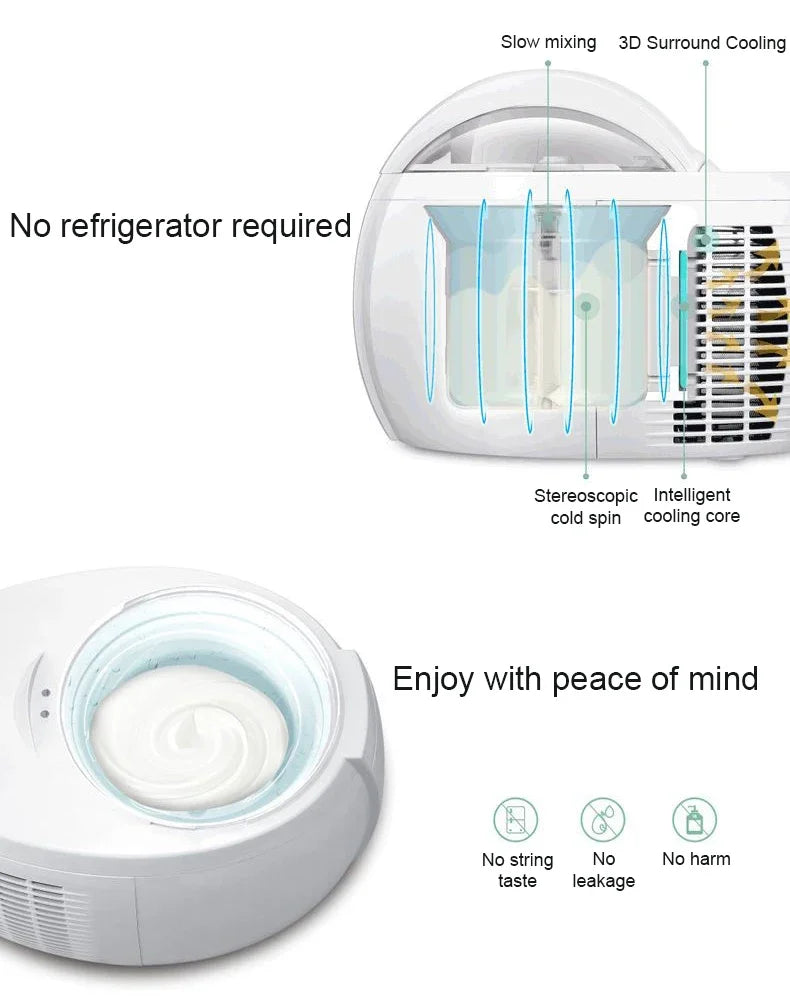 Automatic DIY Milkshake Ice Cream Maker Built-in Freezer Intelligent Soft Hard Fruit Yogurt Desstert Sorbet Gelato Machine EU US