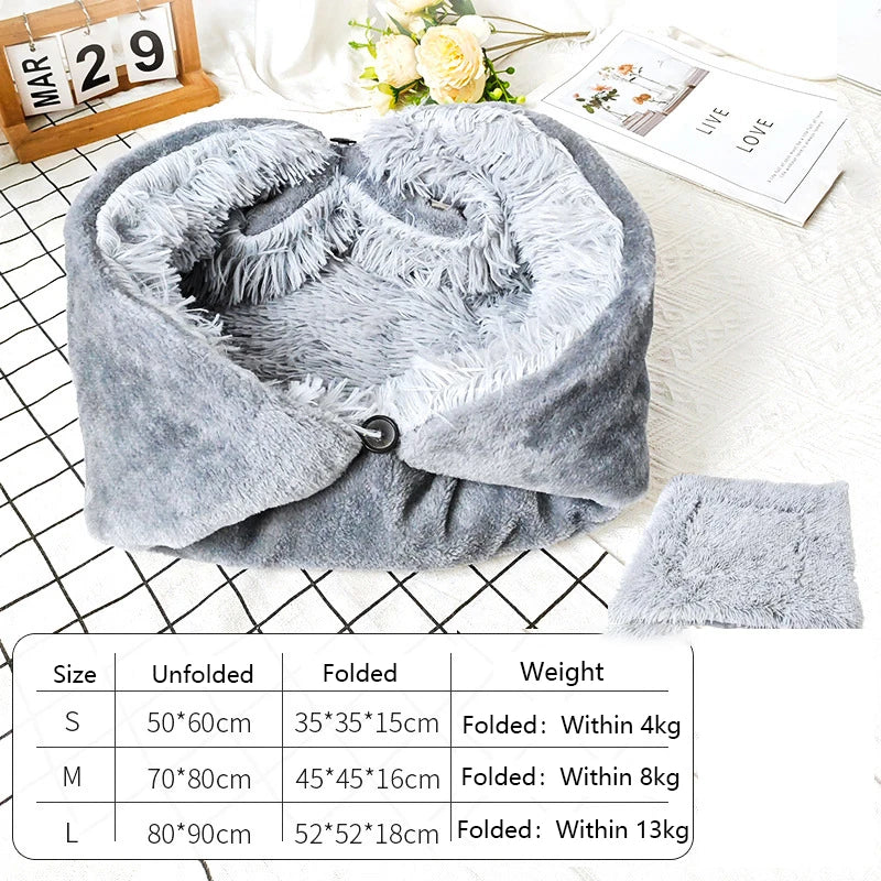 Folding cat nest winter warm car dog pad antifreeze pet plush platform general pets products accessory dogs supplies accessories