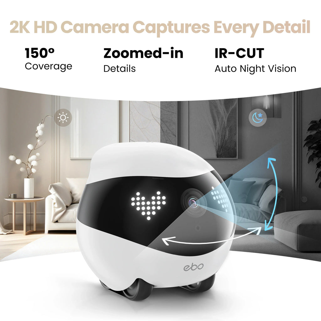 Enabot EBO AIR 2 Companion Robot 2K Home Security Pet Camera Night Vison Wireless APP Remote Control for Dog Cat Baby App Contro