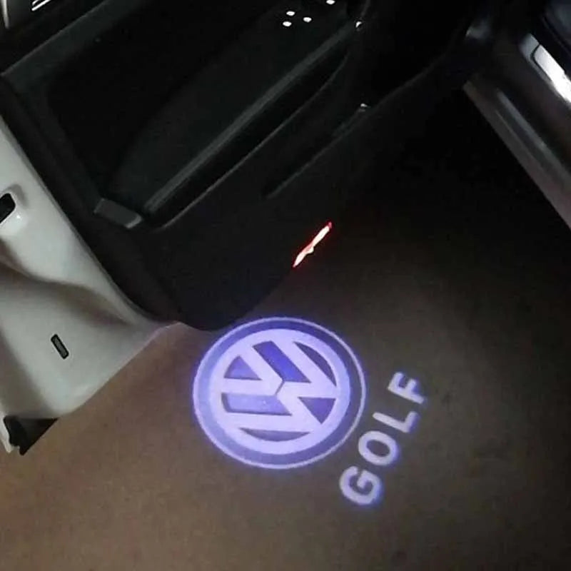Hot Sale Accessories LED Car Door Logo Projector Lights for VW Golf 5/6/7, R/GTI/GTD/GTE, Touareg, CC, Passat (B6 - B9), C6-C8