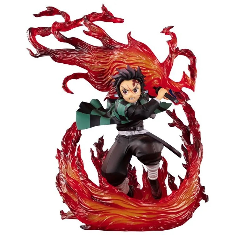 21cm Demon Slayer Kamado Tanjirou Hinokami Kagura Anime Figure Model Statue Boy Collection Desktop Decoration Ornament Toys Gift