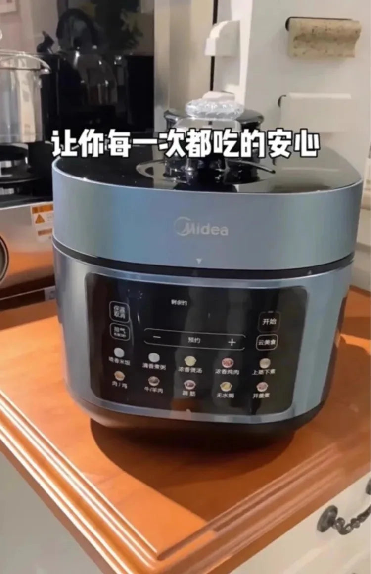 220V Midea Electric Pressure Cooker Stainless Steel Dual Pot Smart Multicooker for Home Kitchen AD