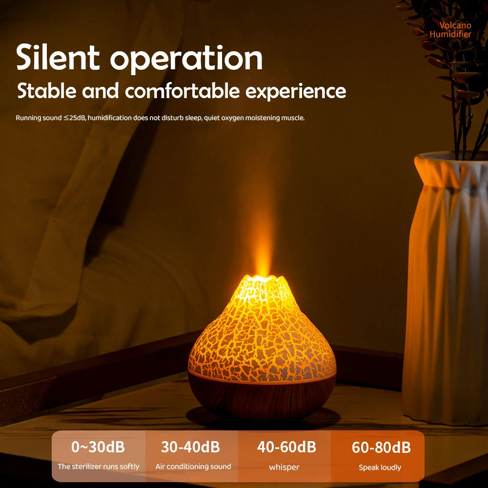 Volcano Air Humidifier Snow Mountain Essential Oils Diffuser Large Capacity Water Tank USB Aroma Diffuser Colorful Night Lights