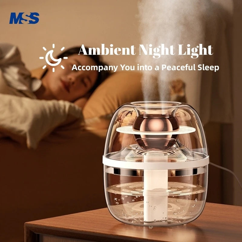 MSS 2-in-1 Air Purifier Cool Mist Humidifier - Double Nozzle & Night Light, Ideal for Bedroom, Living Room & Office Desktop