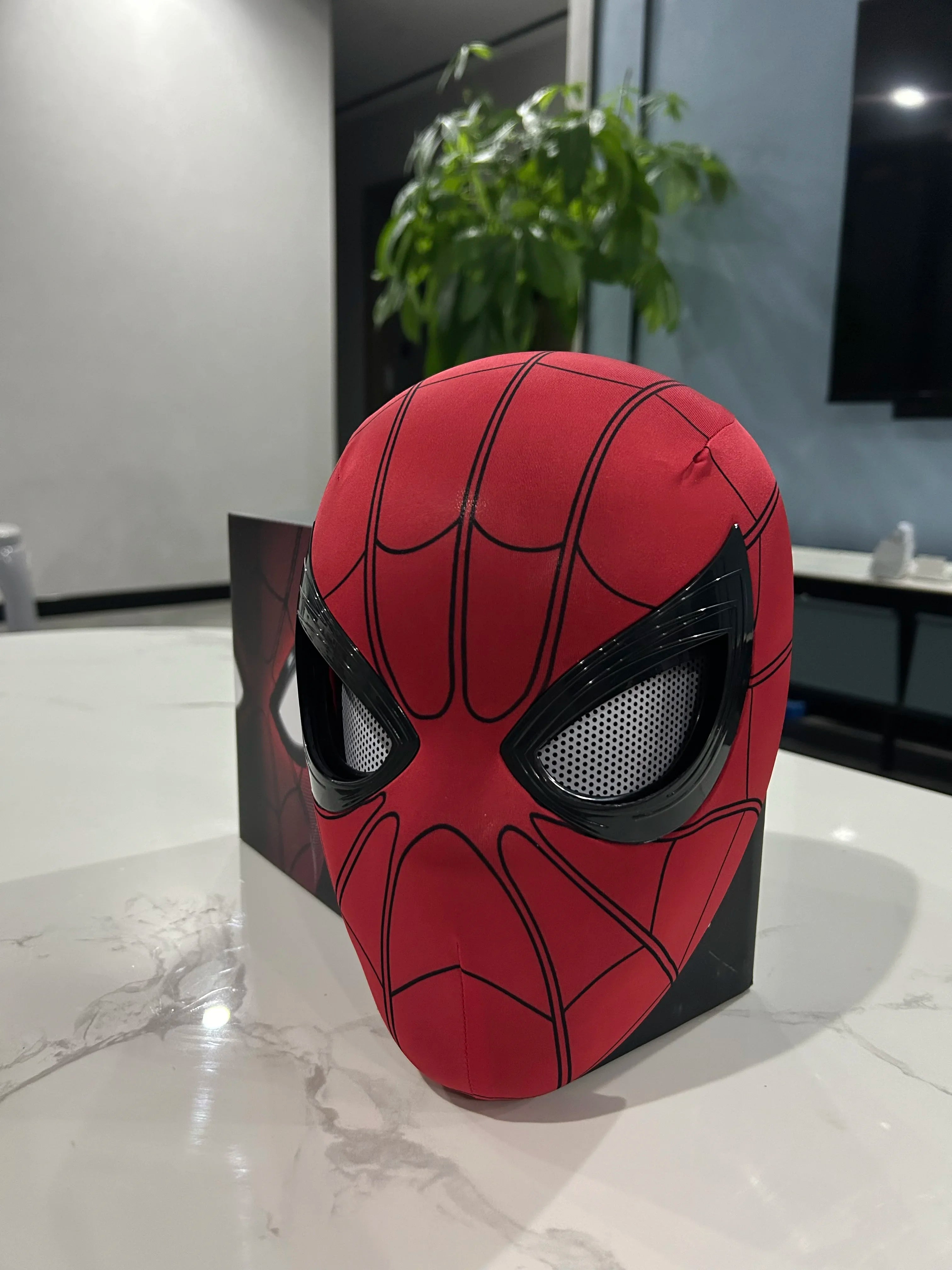 Spiderman Mask Eyes Movable Remote Control Peter Parker Spiderman Toys Children Halloween Cosplay Costume Mask Christmas Gifts